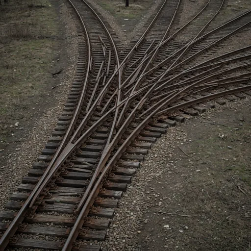A rail junction fraying one track into many, like the hidden cost of switching context.