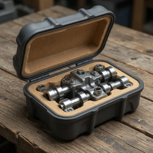 A case with foam cut to its contents, like a repo shaped to match how the software ships.